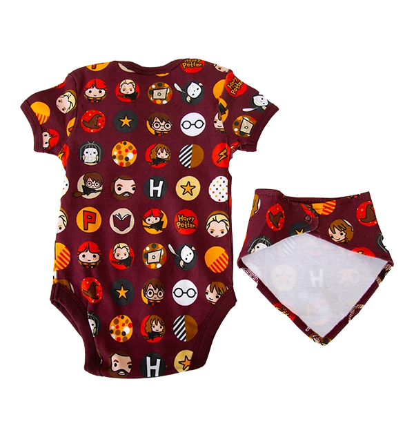 Warner Bros Kawaii Dot Baby Body Suit And Bib Set