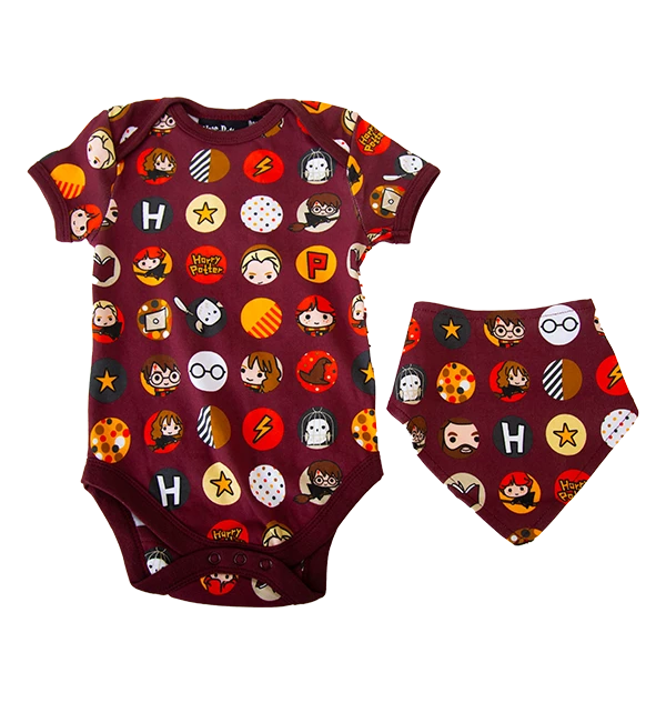 Warner Bros Kawaii Dot Baby Body Suit And Bib Set