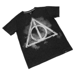 Warner Bros Best Sellers Deathly Hallows Smoky Charcoal T-Shirt