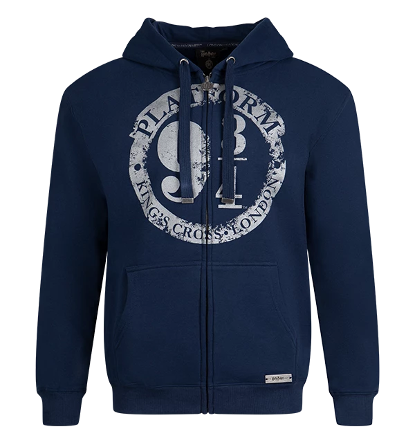Warner Bros Platform 9 3/4 Zip Hoodie - Navy Platform 9¾