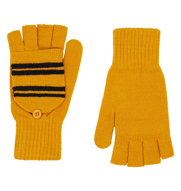 Warner Bros Hufflepuff Knitted Mitten Capped Gloves
