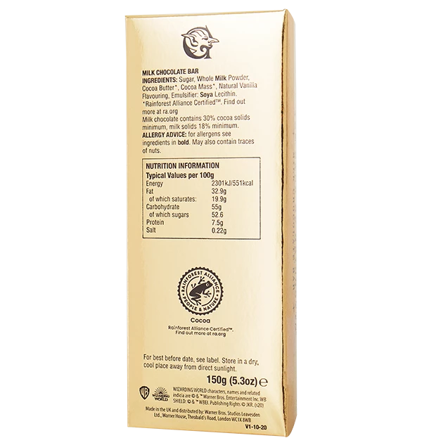 Warner Bros Milk Chocolate Gringotts Gold Bar